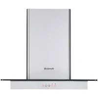 Hotte décorative murale BRANDT BHB1644IX - 60cm - Evacuation & recyclage - Inox + Verre - 552 m3/h(m-2)