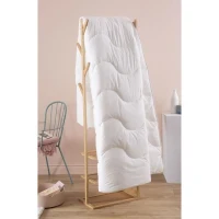 Couette 140x200 cm DODO CHAMPS DE LIN - Chaude - 450G/m² - Couette 1 personne -Douce et Chaude -Anti-acariens Antibactériens -Blanc(m-5)