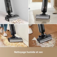 DREAME H12 PRO ULTRA - Aspirateur Eau et poussiere - Nettoyage Auto Double Rotation - Aspiration 16 kPa - Brosse 2 Bords(m-2)
