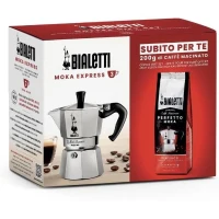 Cafetiere italienne + 1 Café Perfetto Moka Classico - BIALETTI - MOKA - 3 tasses - 0,30 L - Paquet de 250 g - Argent(m-2)