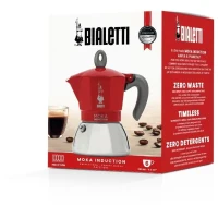 Cafetiere italienne - BIALETTI - NEW MOKA INDUCTION - 6 tasses - 0,28 L - Rouge(m-1)