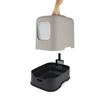 ROTHO - Maison toilette pour chat 51 x 39 x 40 cm - Bac a litiere - Cappuccino(m-2)