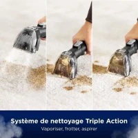 BISSELL SpotClean HydroSteam Select - Nettoyeur Vapeur - Moquettes, voiture, carrelage - 1000 W - 4,5 m - 3 modes de nettoyage(m-2)