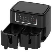 Airfryer Friteuse a Air Sans huile CONTINENTAL EDISON - CERFRSH24002CB - 9 L - Double bacs - 2400W - Noir(m-2)