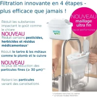 Carafe filtrante en verre BRITA - Model One bleue - Capacité 2,5L dont 1,5L d'eau filtrée - 1 Cartouche Maxtra Pro All-In-1 incluse(m-6)