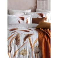 Parure de lit - 1 housse de couette 220 x 240 cm + 2 taies d'oreiller 60 x 60 cm - Satiné 100% coton - Blanc(m-4)
