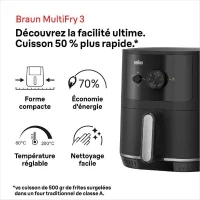 Friteuse sans huile BRAUN - MultiFry 3 - Capacité 4,3L - 1500W(m-4)