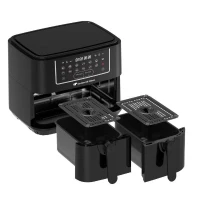 Airfryer Friteuse a Air Sans huile CONTINENTAL EDISON - CERFRSH24002CB - 9 L - Double bacs - 2400W - Noir(m-5)