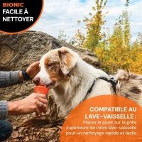 Jouet pour chien - BIONIC - Os - Taille Medium 12 cm - Caoutchouc ultra résistant - sans plomb, BPA ni phtalates(m-4)