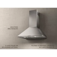 Hotte pyramide CONTINENTAL EDISON CEHP6060S - 60 cm(m-2)