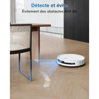 ECOVACS DEEBOT T50 OMNI - Aspirateur Robot Laveur avec Station - 15000Pa - Brosse latérale et serpilliere Extensibles - ZeroTangle(m-6)