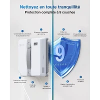 ECOVACS WINBOT Mini - Robot de Nettoyage de vitres - Design Compact - Double Buses avec pulvérisation ultrasonique(m-6)