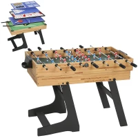 SPORTNOW Klappbarer 13‑in‑1 Multispieltisch – Kicker, Tischtennis, Billard, Hockey, Schach (Nussbaum/Schwarz)(m-7)