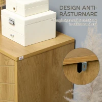 Dulap de depozitare vintage HOMCOM cu usi chevron duble si picioare din lemn de pin, dulap lateral pentru living, bucatarie, dormitor, efect de lemn natural(m-5)