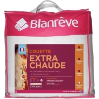 BLANREVE Couette extra chaude en microfibre - 240 x 260 cm - Blanc(m-1)