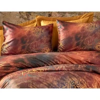 Parure de lit - 1 housse de couette 220 x 240 cm + 2 taies d'oreiller 60 x 60cm - 100 % polyester microsatin - Rouge(m-4)