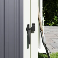 Outsunny Abrigo para 2 Contentores 240 L Tampa 180° em Aço Galvanizado 146x81x122 cm Cinza Escuro(m-5)