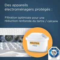 Cartouche BRITA - MAXTRA PRO Expert Anti Tartre - Pack de 4 - Jusqu'a 600L d'eau filtrée(m-4)