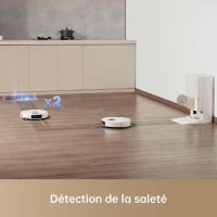 Aspirateur Robot Laveur Dreame X40 Ultra Complete avec Serpilliere a détacher et a soulever, Nettoyage extensif par Brosses(m-6)