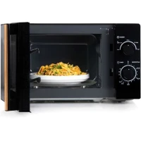 Four micro-ondes DOMO DO2820 - 20L - 700W - Minuterie 35mn - Fonction décongélation - L44 x P35,8 x H 25,8 cm - Noir finition bois(m-3)