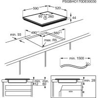 Table de Cuisson Induction ELECTROLUX - 4 foyers - Zones modulables - FlexiBridge Série 600 - Mode chef - L60 x P52 - EIV654(m-5)