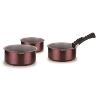 Set de 3 casseroles - ARTHUR MARTIN - AM1088 - Tout feux dont induction - 16/18/20 cm + 1 poignée amovible - Aluminium(m-2)