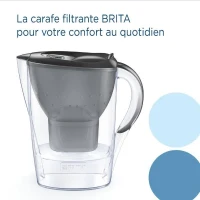 Carafe filtrante BRITA - Marella Graphite - Capacité 2,4L dont 1,4L d'eau filtrée - 1 Cartouche Maxtra Pro All-In-1 incluse(m-2)