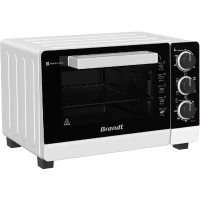 Four Compact BRANDT FC265MWST - 26L - Multifonctions - Thermostat réglable jusqu'a 250°C - Blanc et noir(m-4)