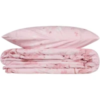 Parure de lit - 1 housse de couette 220 x 240 cm + 2 taies d'oreiller 60 x 60 cm - 100% coton renforcé - Rose(m-2)