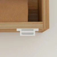 HOMCOM Armário de Parede com Espelho Oval para Casa de Banho 45x13,5x90 cm Cor Madeira(m-4)