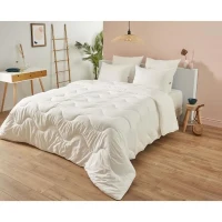 Couette 140x200 cm DODO CHAMPS DE LIN - Chaude - 450G/m² - Couette 1 personne -Douce et Chaude -Anti-acariens Antibactériens -Blanc(m-3)