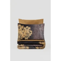 Parure de lit - 1 housse de couette 220 x 240 cm + 2 taies d'oreiller 60 x 60 cm - Satiné 100% coton - Anthracite(m-3)