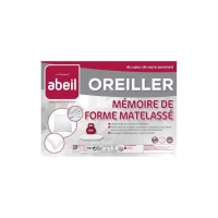 ABEIL Oreiller a mémoire de forme matelassé 60x60 cm blanc(m-2)