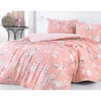 Parure de lit - 1 housse de couette 220 x 240 cm + 2 taies d'oreiller 60 x 60 cm - 100% coton renforcé - Poudre(m-3)