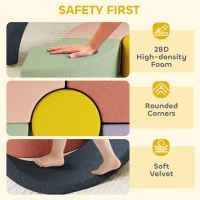 AIYAPLAY 7-delige softblokken-set voor peuters – schuim met afneembare cordhoes, diverse vormen, meerkleurig(m-5)