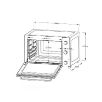 Minifour électrique -Chaleur tournante- CONTINENTAL EDISON - CEMF80B - Noir - L68 x H42,8 x P 48 cm(m-5)