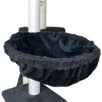 JIPSY Arbre a chat noir 79 x 34 x 138 cm - 3 plateformes, 1 perchoir, 1 niche,  1 escalier, poteaux a griffer(m-6)