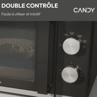 Micro-ondes Candy Moderna CMW20TNMB 700 W 20L Noir - Fonction Décongélation - Plateau Tournant en Verre - 6 Niveaux de Puissance(m-3)