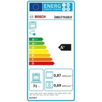 Four pyrolyse - BOSCH SERIE 8 HBG7741B1F - 71L - Home Connect - CookAssist - Air Fry - Classe énergie A+(m-4)