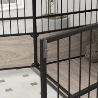 PawHut Gaiola para Cães 2 em 1 Móvel com tampo 100x60x68 cm 3 portas com fecho efeito Cor Nogueira e Preto(m-5)