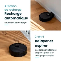 EZIclean I-BOT Z6 MAX  - Robot aspirateur laveur connecté 150 min - 2 kPa - 0,43 L - Noir(m-6)