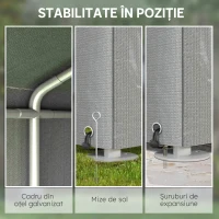 Outsunny Garaj pentru Motociclete, Biciclete și Unelte, Cort cu Fermoar, 160x218x172 cm, Gri Deschis(m-6)