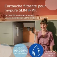 Systeme filtration a eau BRITA - MyPure Slim - Cartouche de rechange - Jusqu'a 1 an d'eau filtrée(m-2)