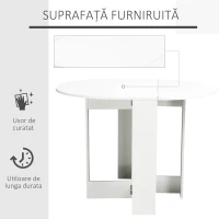 HOMCOM Masuta Pliabila Pranz Masa Consola Economiseste Spatiu pentru 2 Persoane(m-5)