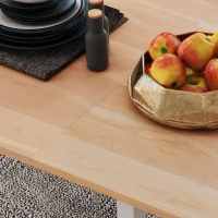 HOMCOM Mesa de Jantar Extensível Design Moderno Até 6 Pessoas Estrutura em Aço Cor Madeira(m-5)