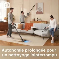 Aspirateur Balai sans Fil DREAME R20 - Puissant 190 AW - Autonomie 90min - Détection de saleté - Affichage LED - Lumieres Bleues(m-3)