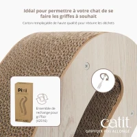 Griffoir pour chat - CATIT - Pixi Queue de chat - Avec balle en tissu et plume - Aspect chene naturel(m-3)