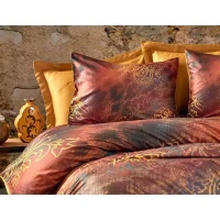 Parure de lit - 1 housse de couette 220 x 240 cm + 2 taies d'oreiller 60 x 60cm - 100 % polyester microsatin - Rouge(m-3)