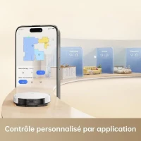 MOVA M1 - Robot Aspirateur Laveur 2 en 1 - 4500Pa - Navigation Intelligente par SoF LiDAR - Brosse multi-surfaces(m-6)