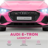 HOMCOM Mașină Electrică pentru Copii 12V cu Telecomandă, Viteză 3-5 km/h și Muzică, Culoare Roz(m-4)